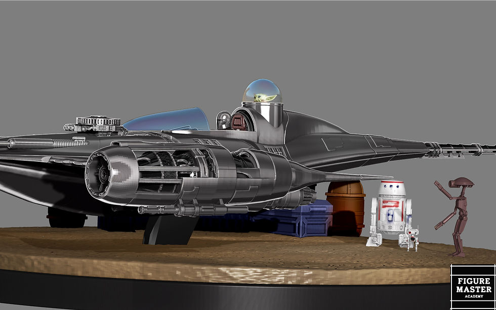 Thumbnail: MANDALORIAN N1 DIORAMA STAR FIGHTER STARWARS DISNEY 3D PRINT MODEL