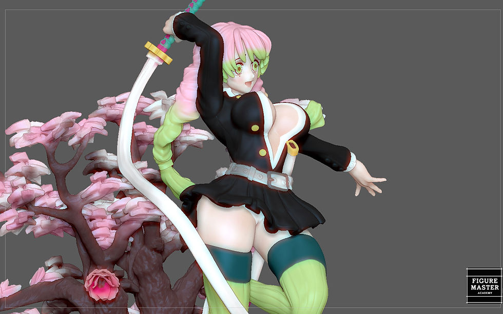 Thumbnail: KANROJI Mitsuri KIMETSU NO YAIBA ANIME SEXY GIRL CHARACTER 3D print model