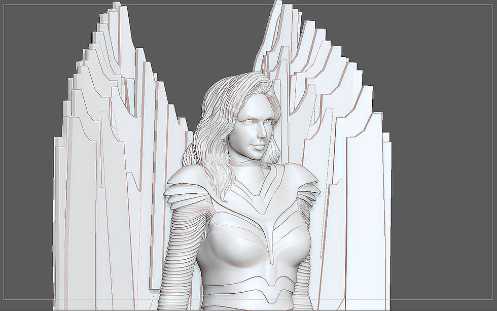 Thumbnail: WONDERWOMAN 1984 GOLDEN ARMOR STATUE DC MOVIE GAL GADOT 3D print model ww 84