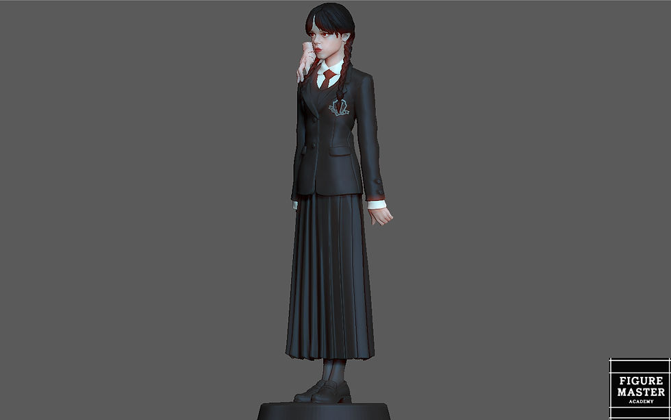 Thumbnail: WEDNESDAY ADDAMS UNIFORM GIRL CHARACTER 3D PRINT