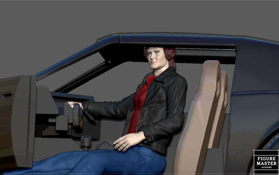 Thumbnail: KITT MICHAEL KNIGHT KNIGHT SITTING POSE RIDER CAR MINIATURE K.I.T.T 1:24 SCALED