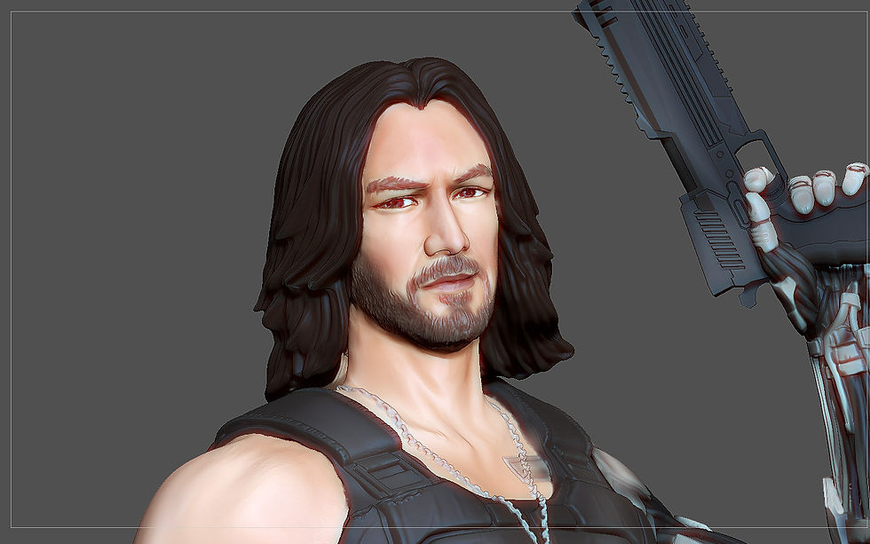 Thumbnail: CYBERPUNK 2077 JOHNNY SILVERHAND STATUE GAME CHARACTER sexy keanu reeves