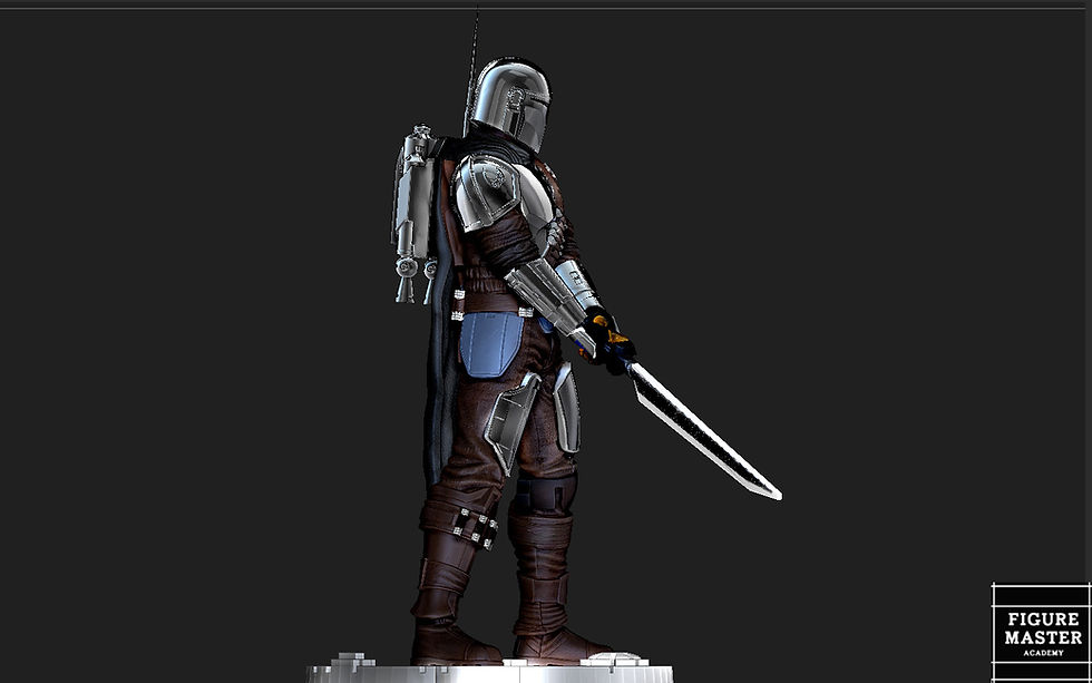 Thumbnail: MANDALORIAN MANDO BOOK OF BOBA FETT DISNEY DARKSABER STATUE 3D print model