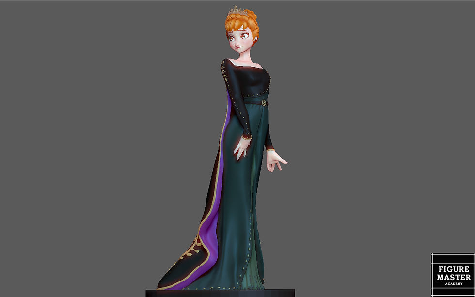 Thumbnail: ANNA QUEEN MODEL REFINED DISNEY FROZEN2 ANIME CHARACTER 3D PRINT STL FILE