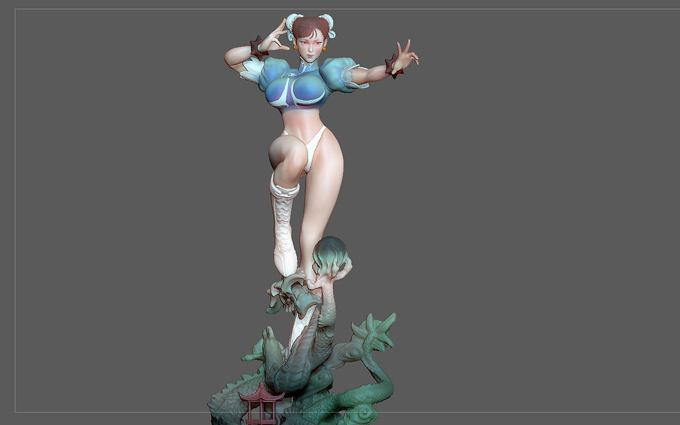 Thumbnail: CHUNLI STREETFIGHTER SEXY STATUE GIRL FEMALE CHARACTER GAME 3D print model