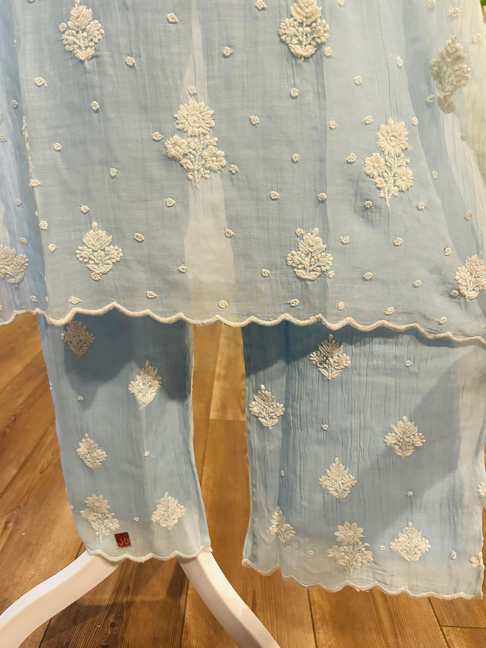 Thumbnail: Mulchanderi Pearl 4-Piece Set Powder Blue