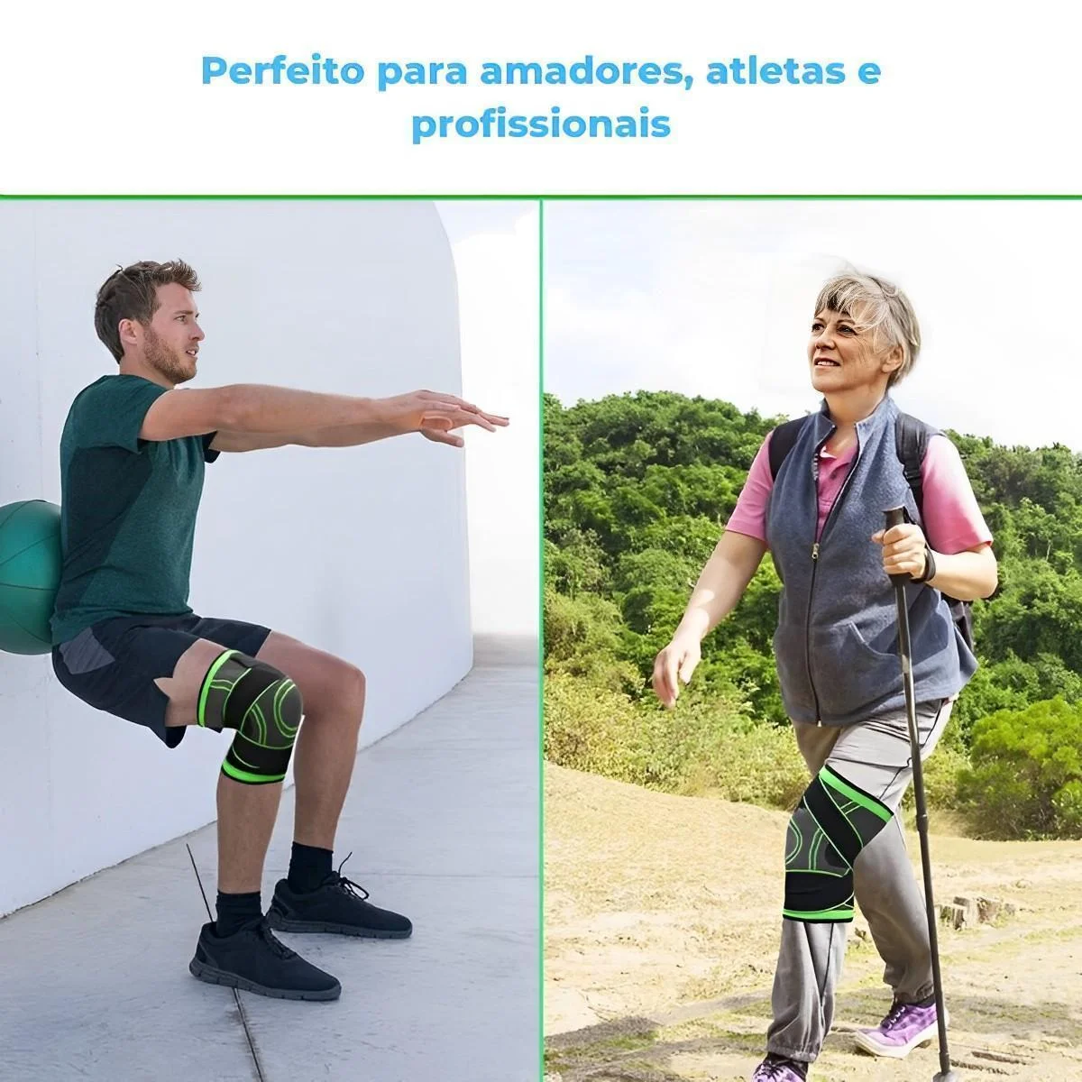 Detalhe da joelheira CompressFit™