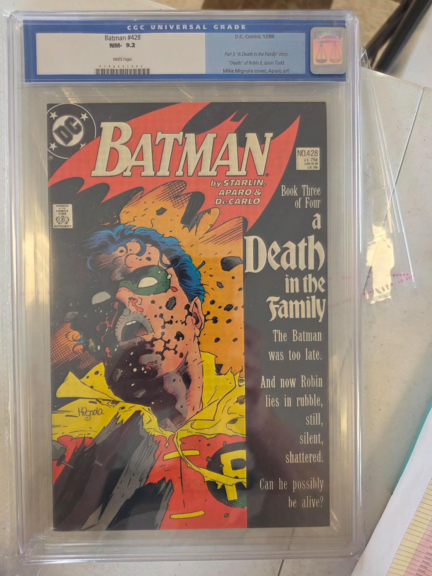 Batman #428 (DC Comics, 1988) Death of Robin – CGC 9.2