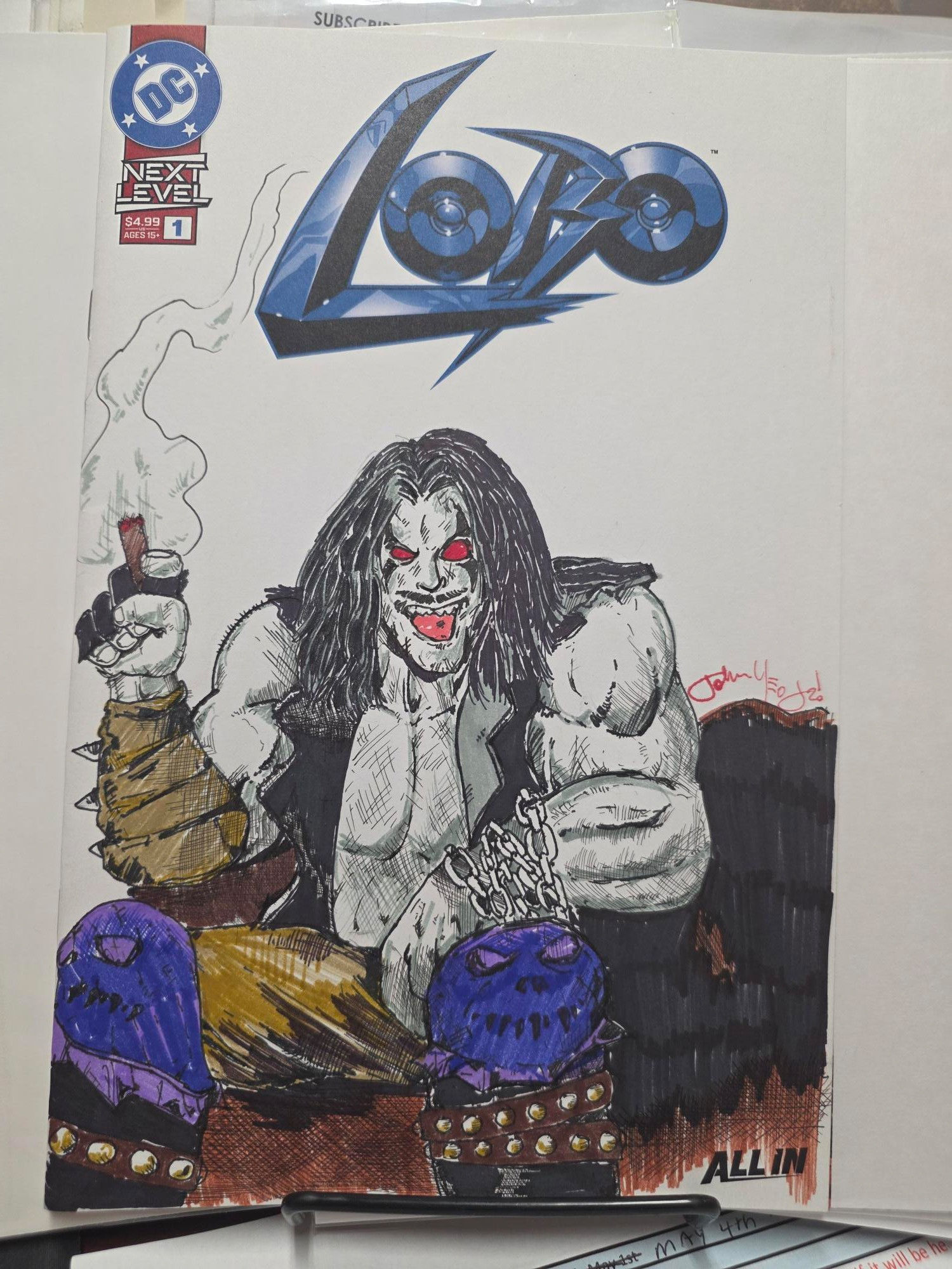Lobo #1 (DC Comics, 2026) Sketch cover by John Yeo Jr