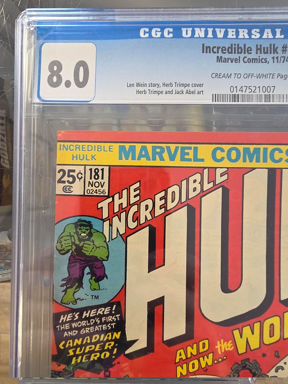 Thumbnail: Incredible Hulk #181 (Marvel, 1974) CGC 8.0 – 1st Wolverine