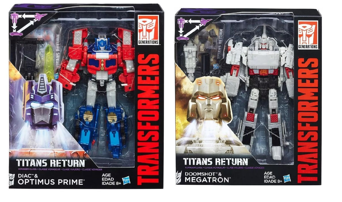 Optimus Prime y Megatron Voyager Ttitan Return - Transformers
