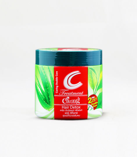 Caring Double Care Treatment Detox green bottle White Tea Aloe Vera removes chemical residues post-coloring perming | แคริ่ง ดับเบิ้ลแคร์ ทรีทเม้นท์ ดีท็อกซ์ ขวดเขียว ชาขาวว่านหางจระเข้ ขจัดสารเคมีตกค้างหลังทำสีดัด