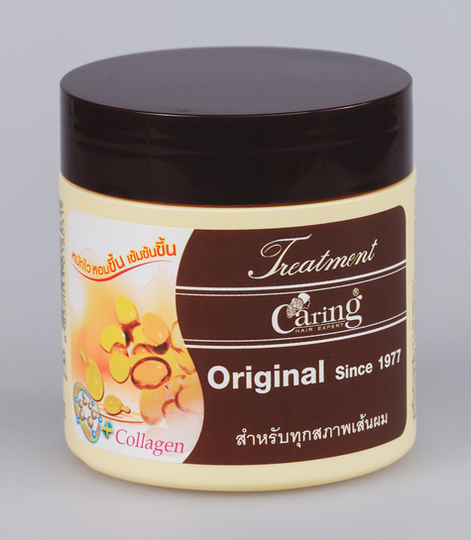 Caring Treatment Original 100ml 250ml 500ml for all hair types with collagen vitamin E, brown cap bottle | แคริ่ง ทรีทเม้นท์ ออริจินัล 100ml 250ml 500ml ทุกสภาพผม คอลลาเจนวิตามินอี ฝาน้ำตาล