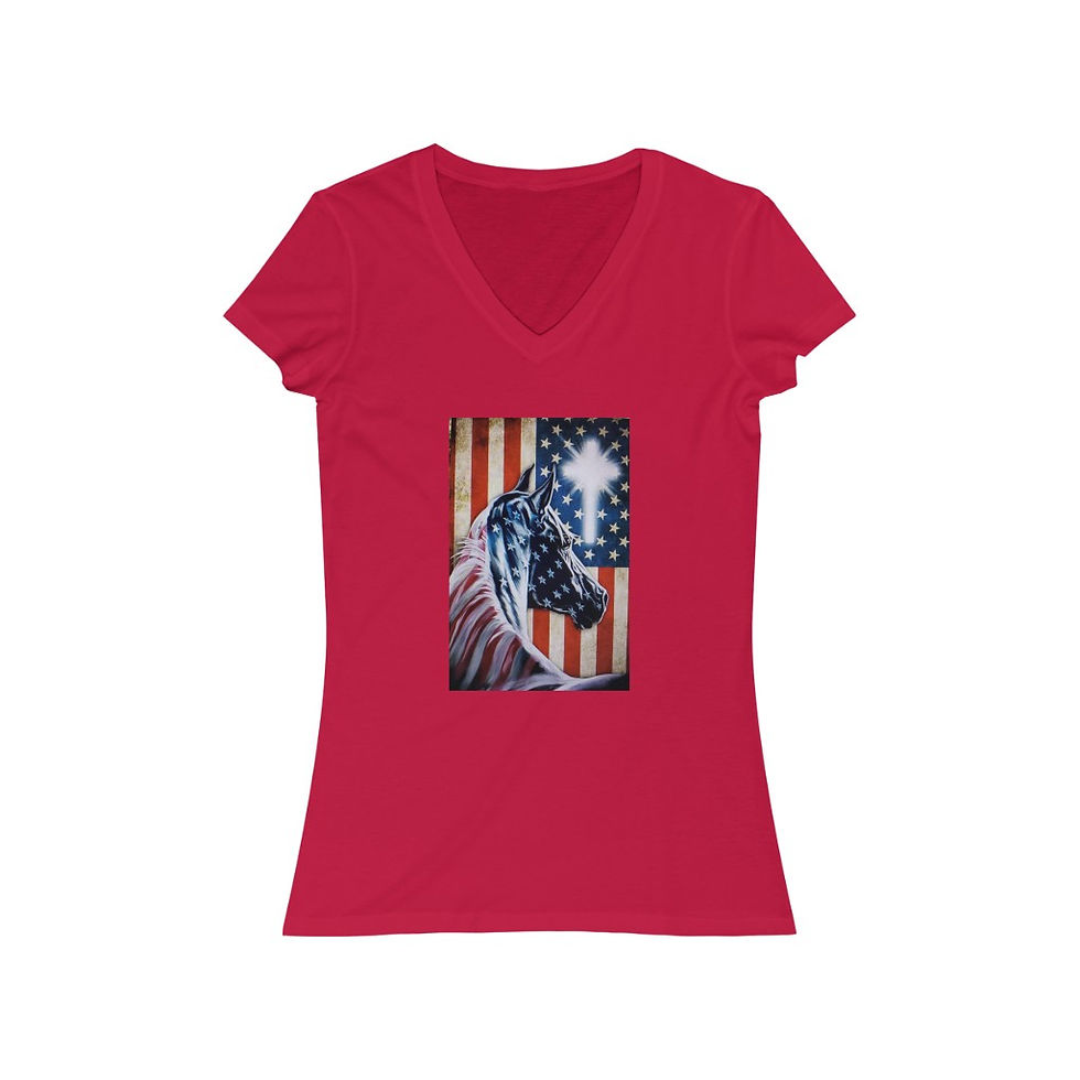 Thumbnail: Women's Jersey Short Sleeve V-Neck Tee