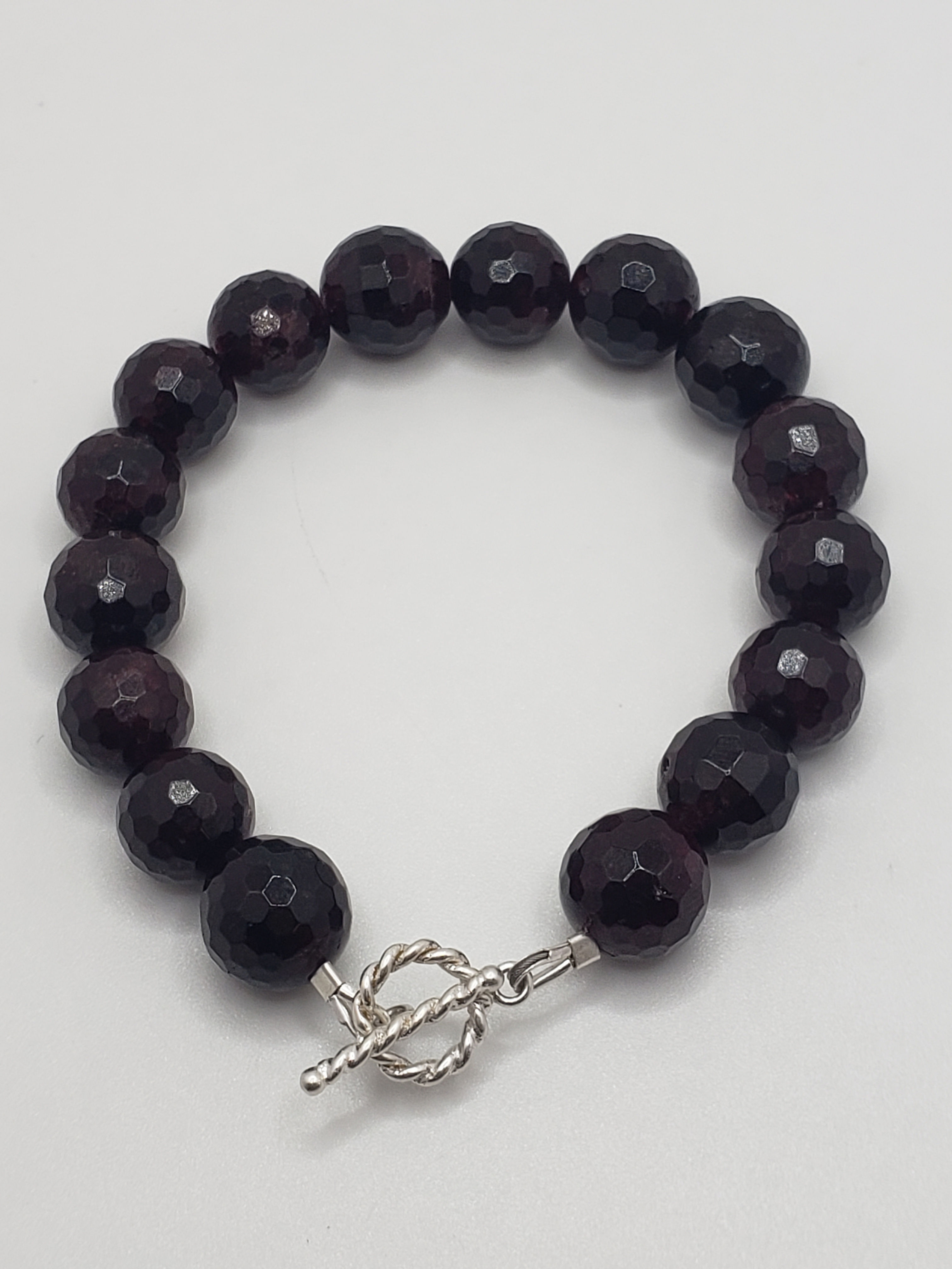 January Birthstone  – Garnet Bracelet with Sterling Silver Clasp