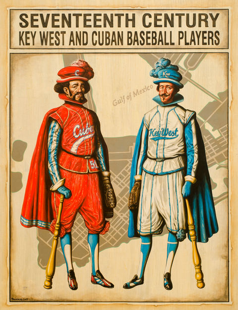 2013_Key West and Cuban Baseball players_acrylic on canvas_40 x 30 in.jpg