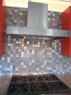 metal tile backsplash