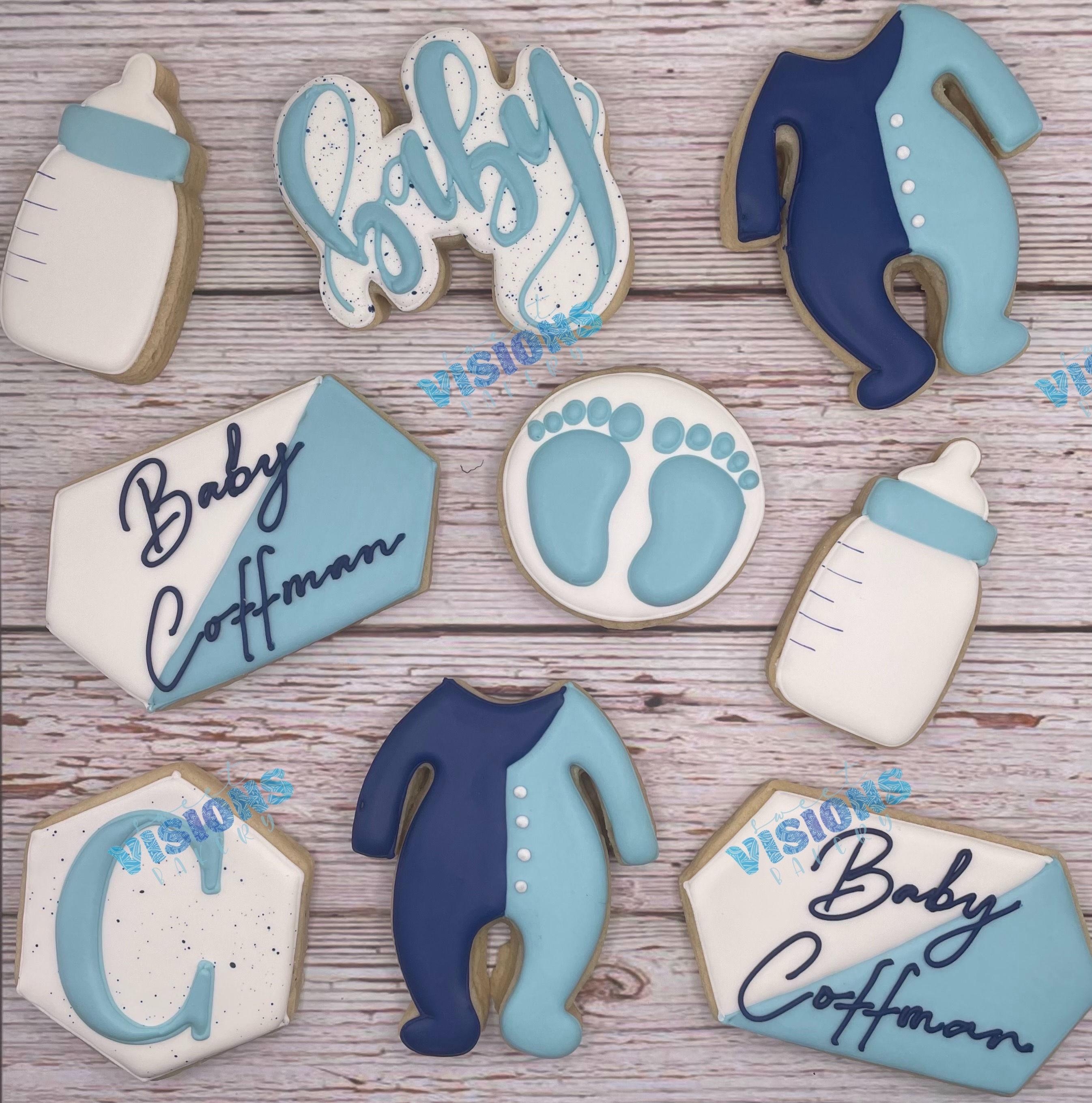 Blue Baby Shower Cookies