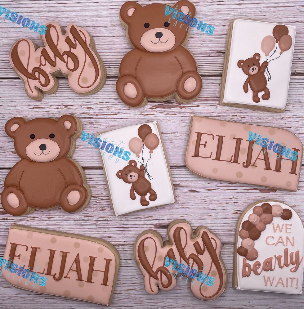 Teddy Bear Baby Shower Cookies