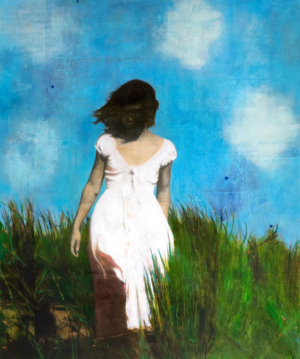 white dress 120x100cm