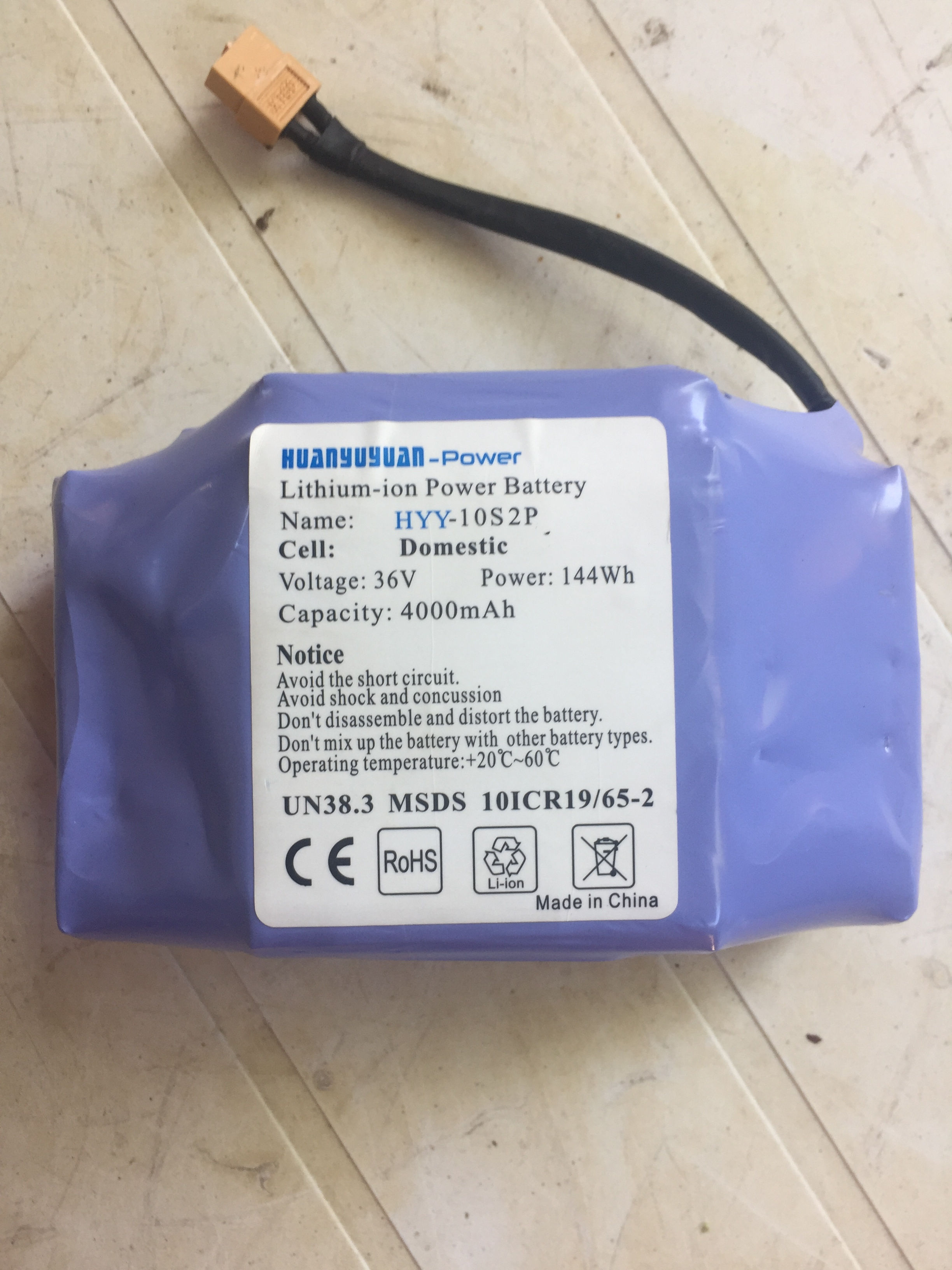 4000mah 36v hover board battery