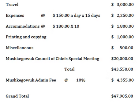 Budget for the investigation of 2017