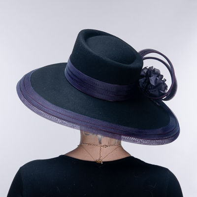 Thumbnail: Flower Wool Felt Gambler Hats