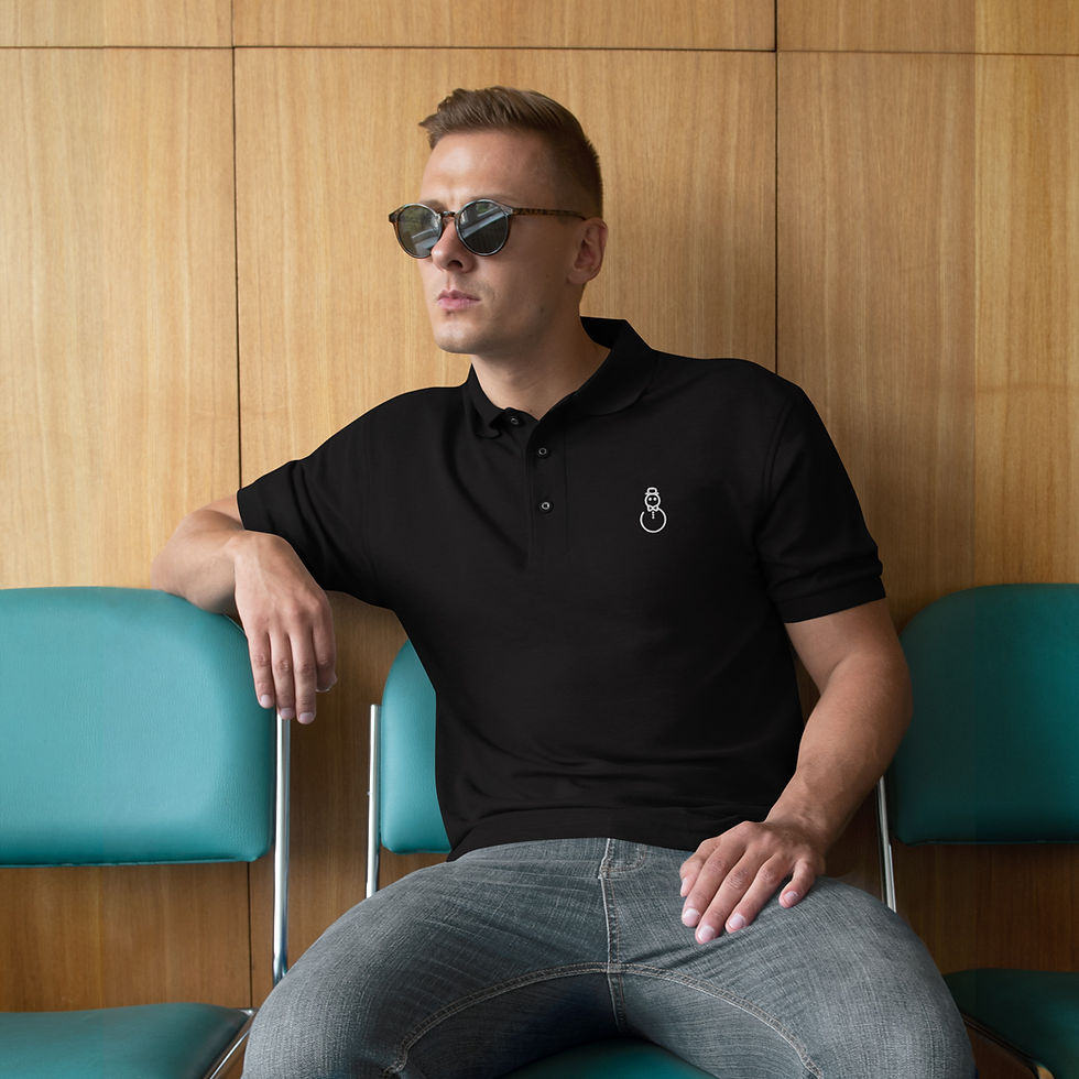 Thumbnail: The Classic Golf Polo with Embroidered Logo - Black