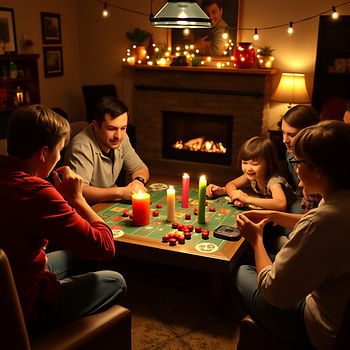 family playing a board game