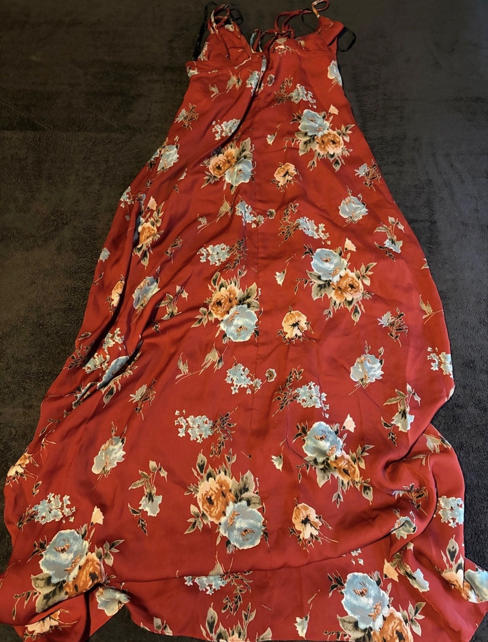 Thumbnail: Forever21 Red Wine Floral Dress