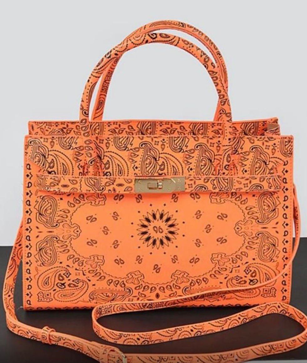 Neon Bandanna print Handle Tote Bag