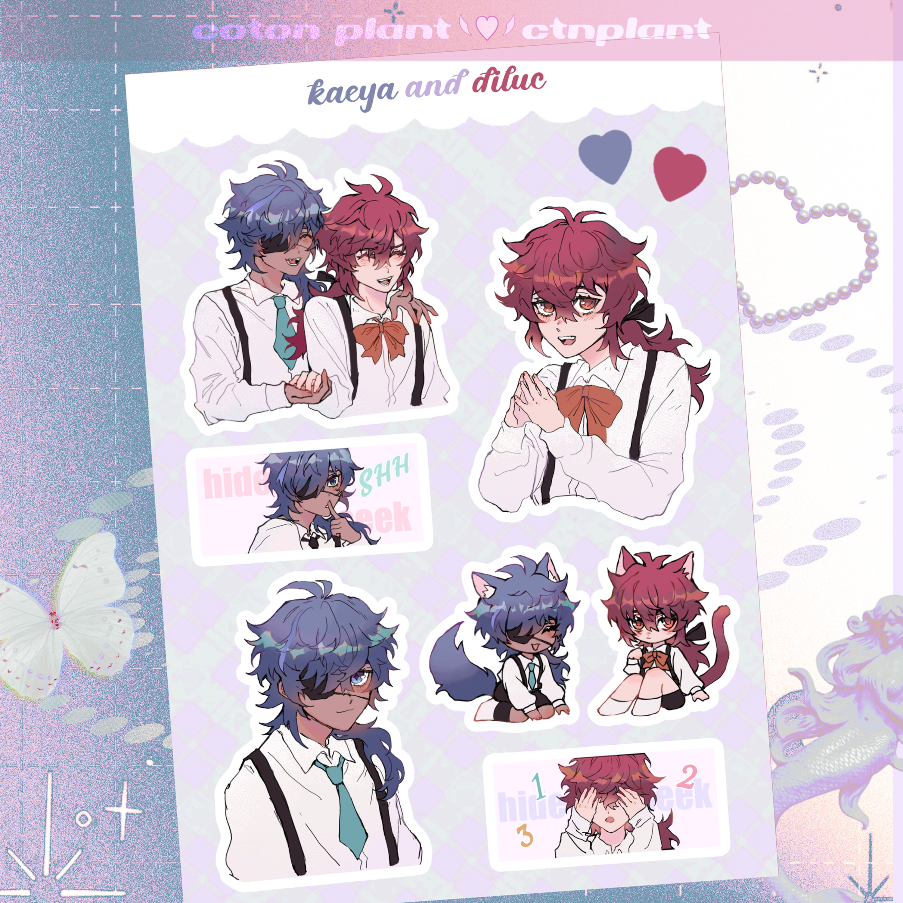 kaeya x diluc sticker sheet