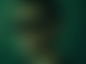 Man wearing sunglasses, reflected in distorted glass, green background. Mysterious and moody atmosphere.