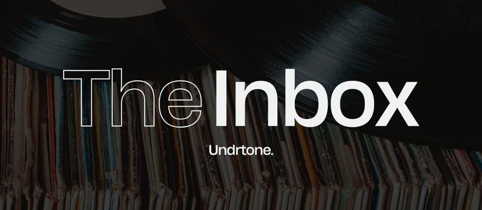 Vinyl records stacked vertically, partially covered by a black vinyl disc. Text: "The Inbox" and "Undrtone" in bold white font.