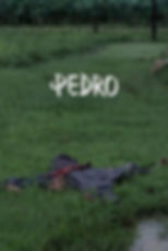 A poster depicting a man laying down in a grass field.
