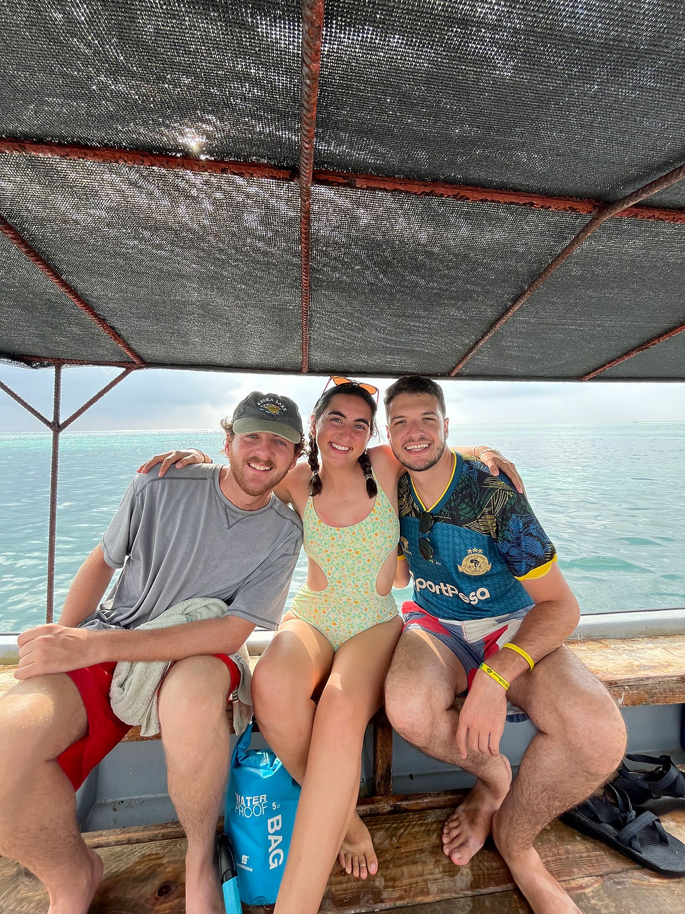 On the snorkeling boat! We were the only 4 on it!