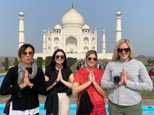 Taj Mahal with our guests from United States on a 6 day Golden Triangle Tour India