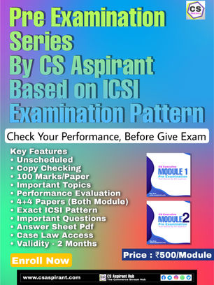 ICSI Pre Examination Test Series By CS Aspirant