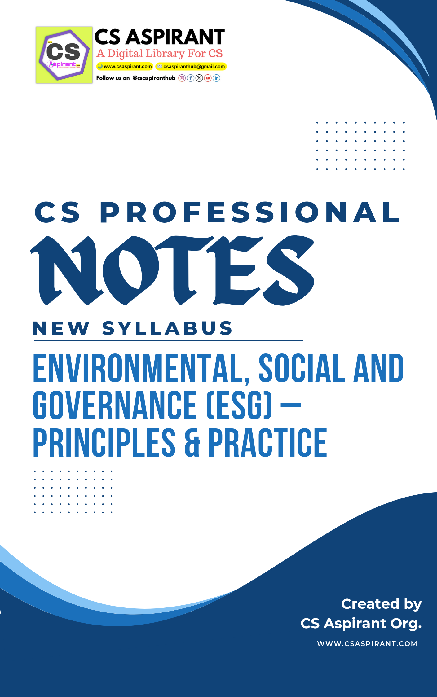 ESG Notes - CS PROFESSIONAL (New Syllabus) E-Book