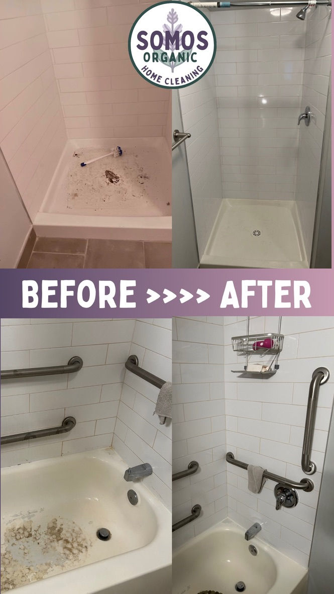 Before and after photo showing the difference between a regular cleaning and a Somos deep cleaning