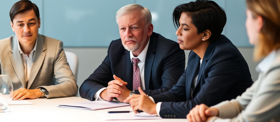 Four colleagues in a work meeting