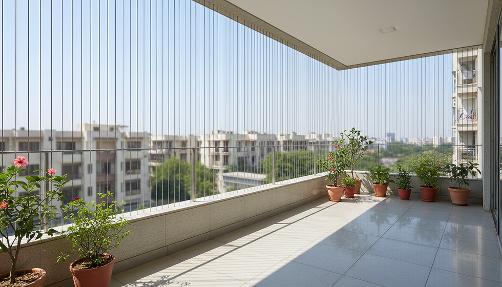 Anti Rust Balcony Invisible Grill for Safe and Stylish Homes
