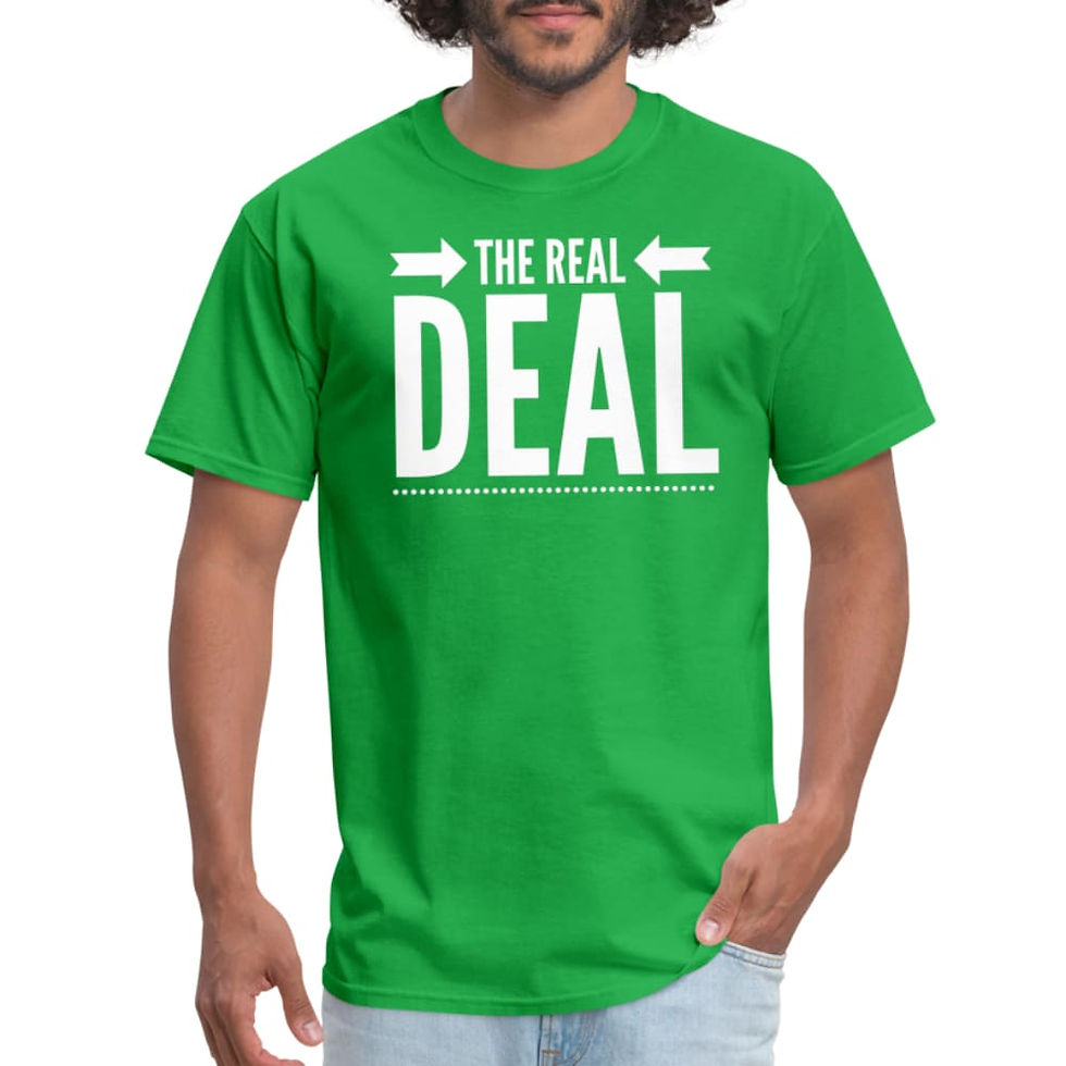 Thumbnail: Mens Unisex T-Shirt, The Real Deal Double Arrow Graphic Tee