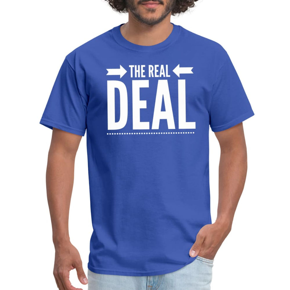 Thumbnail: Mens Unisex T-Shirt, The Real Deal Double Arrow Graphic Tee