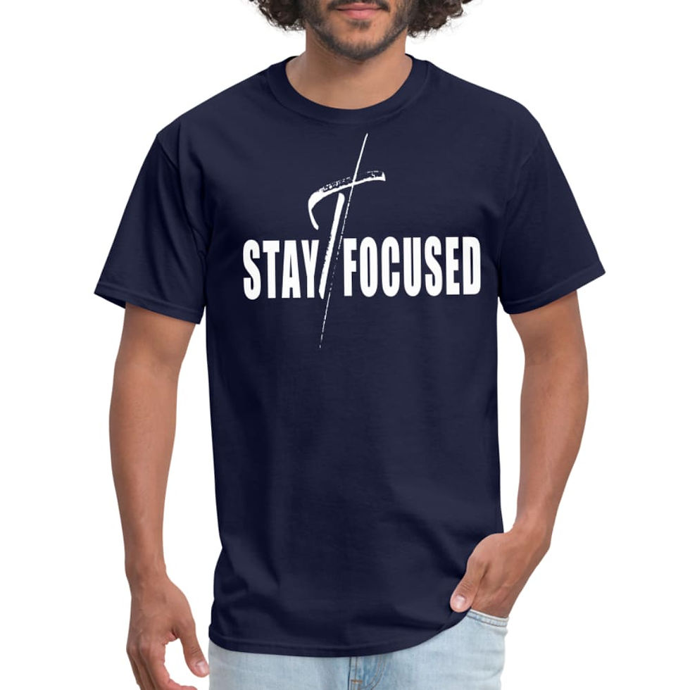Miniatura: Mens T-Shirt, Stay Focused Motivational Inspiration