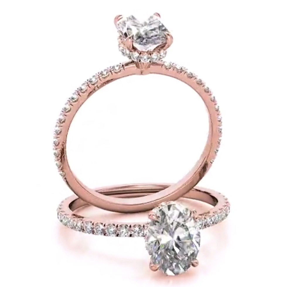 Thumbnail: 925 Silver Gold Plated 1/2/2.5/3/4/5ct Oval Cut D VVS Moissanite Diamond Ring