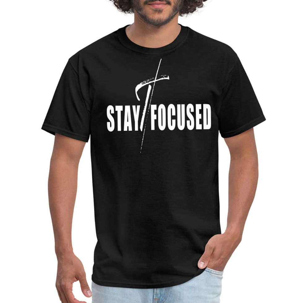 Miniatura: Mens T-Shirt, Stay Focused Motivational Inspiration