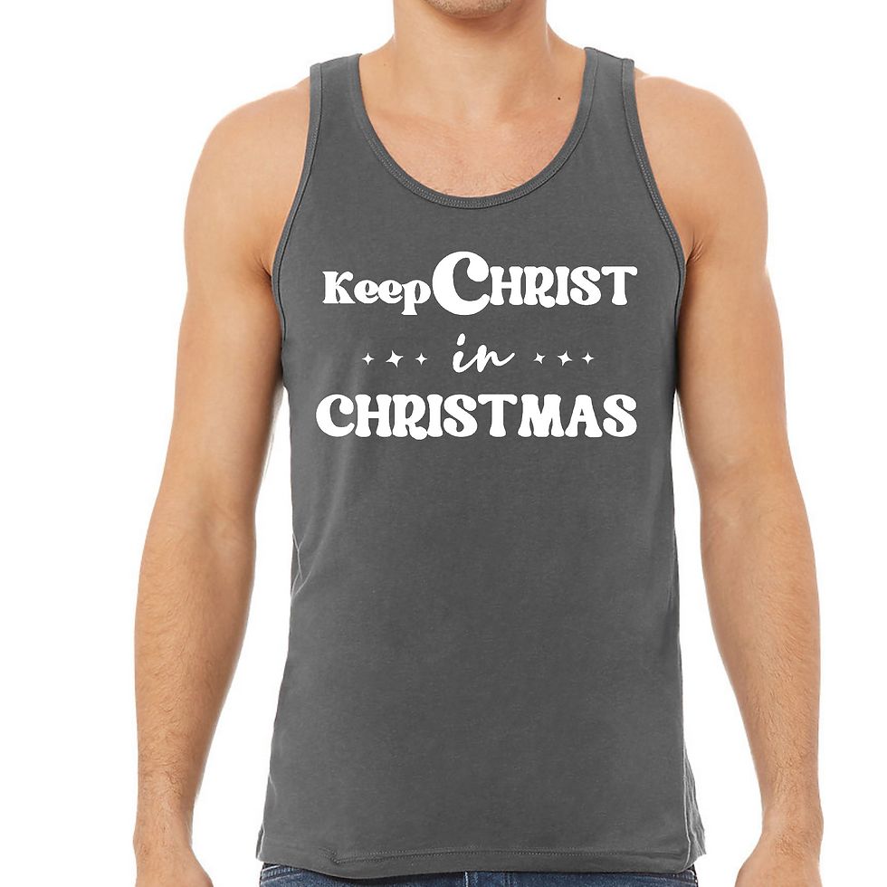 Miniatura: Mens Tank Top Fitness Shirt Keep Christ In Christmas, Christian