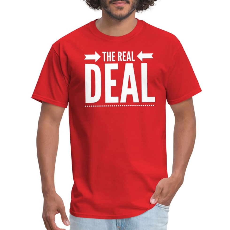 Thumbnail: Mens Unisex T-Shirt, The Real Deal Double Arrow Graphic Tee