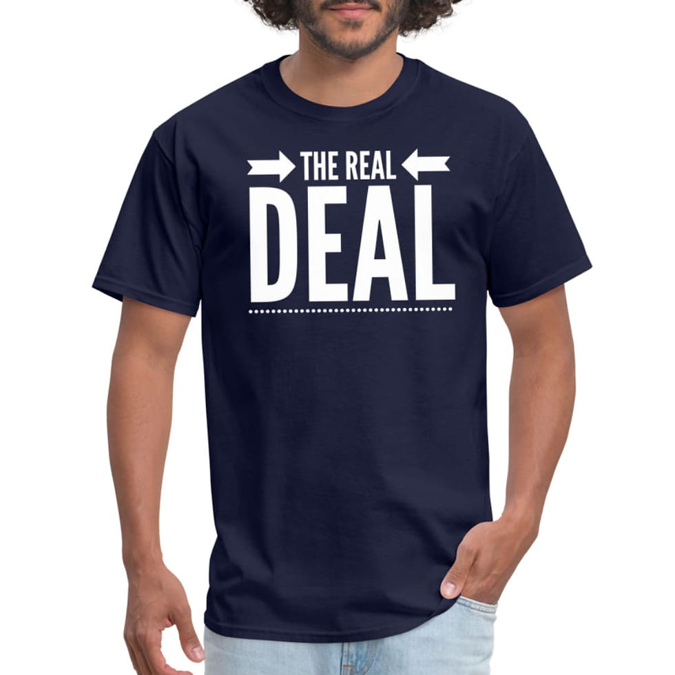 Thumbnail: Mens Unisex T-Shirt, The Real Deal Double Arrow Graphic Tee
